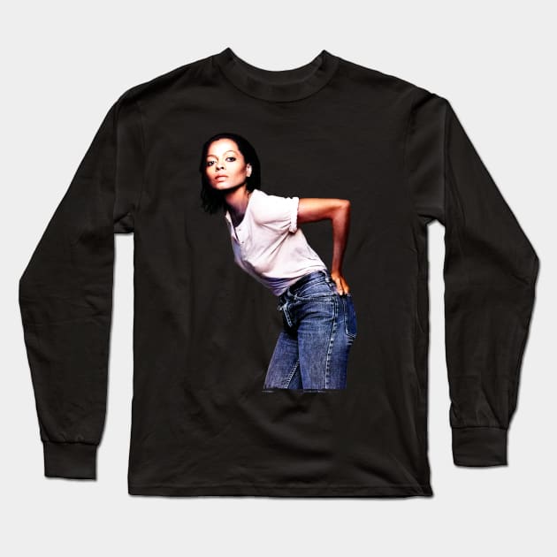 Diana Ross Classic Rare Photo Long Sleeve T-Shirt by Mr.FansArt